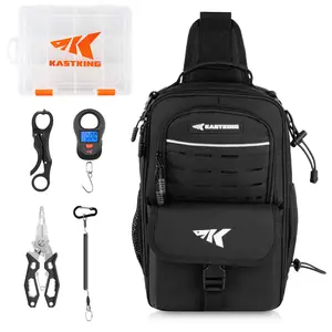 KastKing Everyday Essential Fishing Sling Bag & Tool Set – Waterproof Tackle Box, Fishing Scale, 7” Fishing Pliers & Fish Lip Gripper