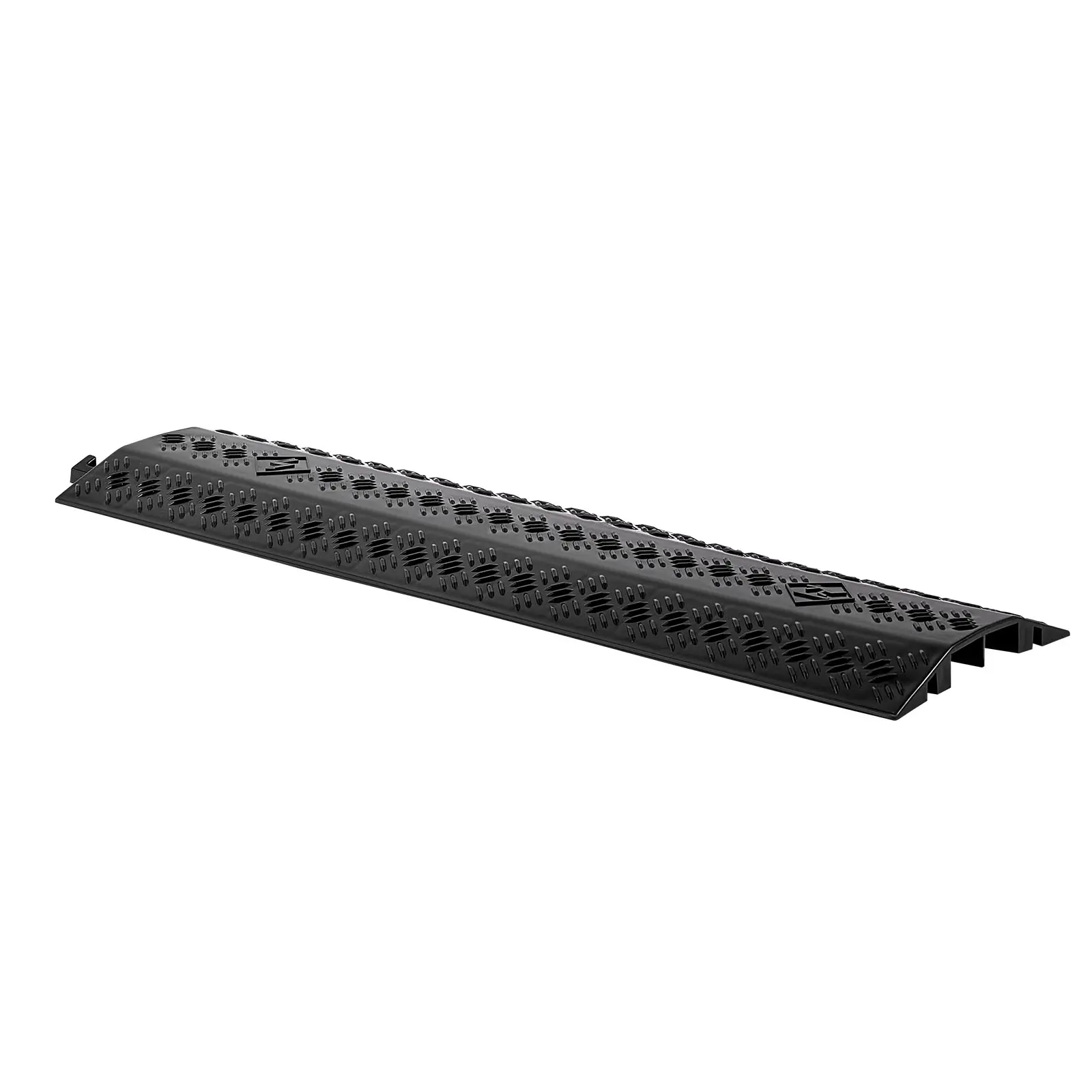 VEVOR Heavy-Duty PP Plastic Dual Channel Drop Over Cable Cover Ramp, 17500 lbs/Axle Load Capacity, 2-Pcs Set Floor Cord & Hose Protector for Garage, High Traffic Areas, Motorcycles