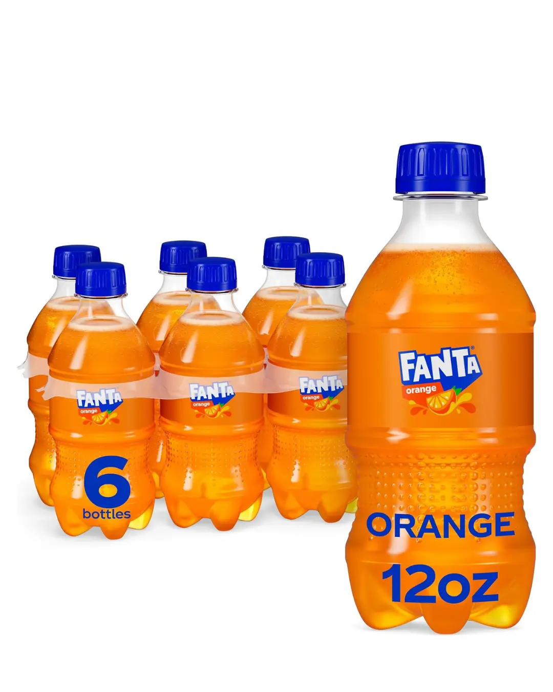 Fanta Orange Soda Soft Drink Bottles, 12 fl oz, 6 Pack | Caffeine-free, naturally flavored Beverage