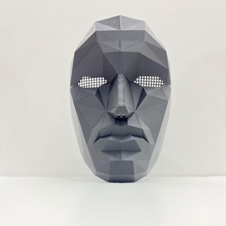 Frontman Mask - Squid Game Inspired 3D Printed Black PLA for Cosplay & Fan Events with Strap