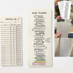 25 Pcs Reading List Bookmark Tracker, Personal Library Cards, Page Tracker Log for Students, Lovers, Readers, Literary Gifts, Book Accessories, Office Supplies