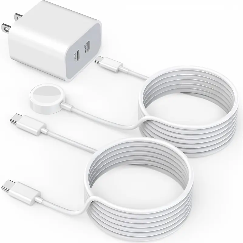 Super Fast Charger for Apple Watch & iPhone 16,[Apple MFi Certified]Fast Dual USB C Charger Plug with 6FT USB-C to C/iWatch Portable Fast Charging Cable for Apple Watch 10/9/Ultra/8/7/SE/6/5,iPhone 15