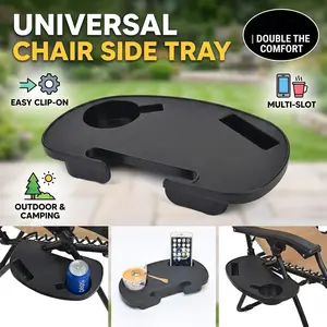 Outdoor Camping Essential Folding Lounge Chair Cup Holder Tray, Phone Drink Organizer, Summer Garden Relaxation Tool, Durable Lightweight Accessory