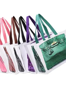 Humorous Designer Inspired Woven Shopping Bag, Women's Fashion Funny Tote Bag, Reusable Grocery and Beach Bag, Foldable Daily Bag