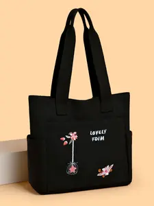 Ladies' new large capacity flower embroidery design letter decoration bag can be carried by hand, one shoulder suitable for work and daily use