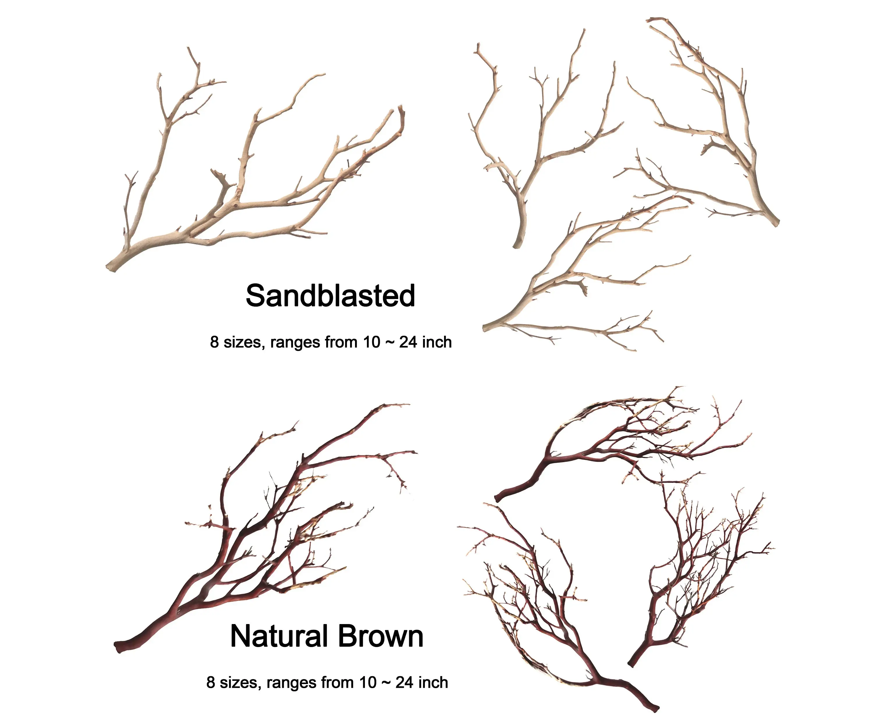 Kahee's Plants- Manzanita Branch (Sandblasted White)