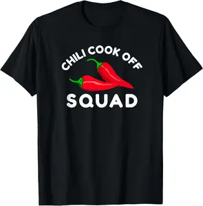 Casual Cotton shortsleeve tees Chili Cook Off Squad Chili Contest With Red Pepper T-Shirt