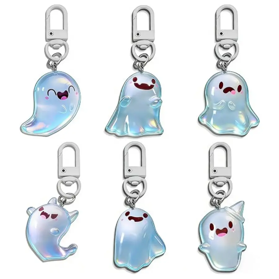 Halloween Ghost Key Ring – Spooky Basket Stuffer Gift for Teens and Women