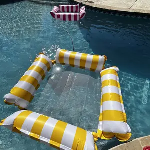 Inflatable Pool Hammock, Foldable Striped Floating Chair & Water Hammock Pool Float Lounge for Outdoor Swimming Pools (Without Pump) #GLOBAL PICKS