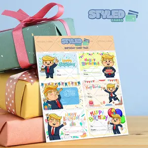 trump birthday gift tags made with high quality vinyl Stickers Decoration