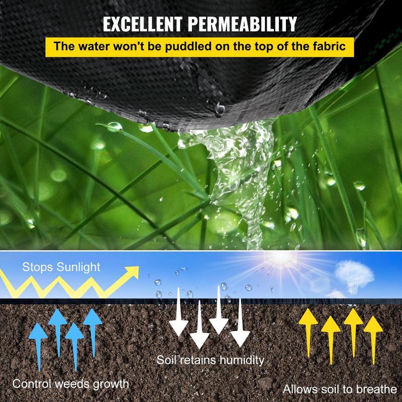 VEVOR Premium Weed Barrier Fabric Heavy Duty, TikTokShopBlackFriday, Woven Weed Control Fabric, High Permeability for Flower Beds & Geotextile Underlayment VEVOR Super Brand Day