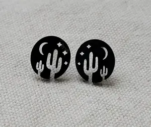 Boho Cactus Stud Earrings