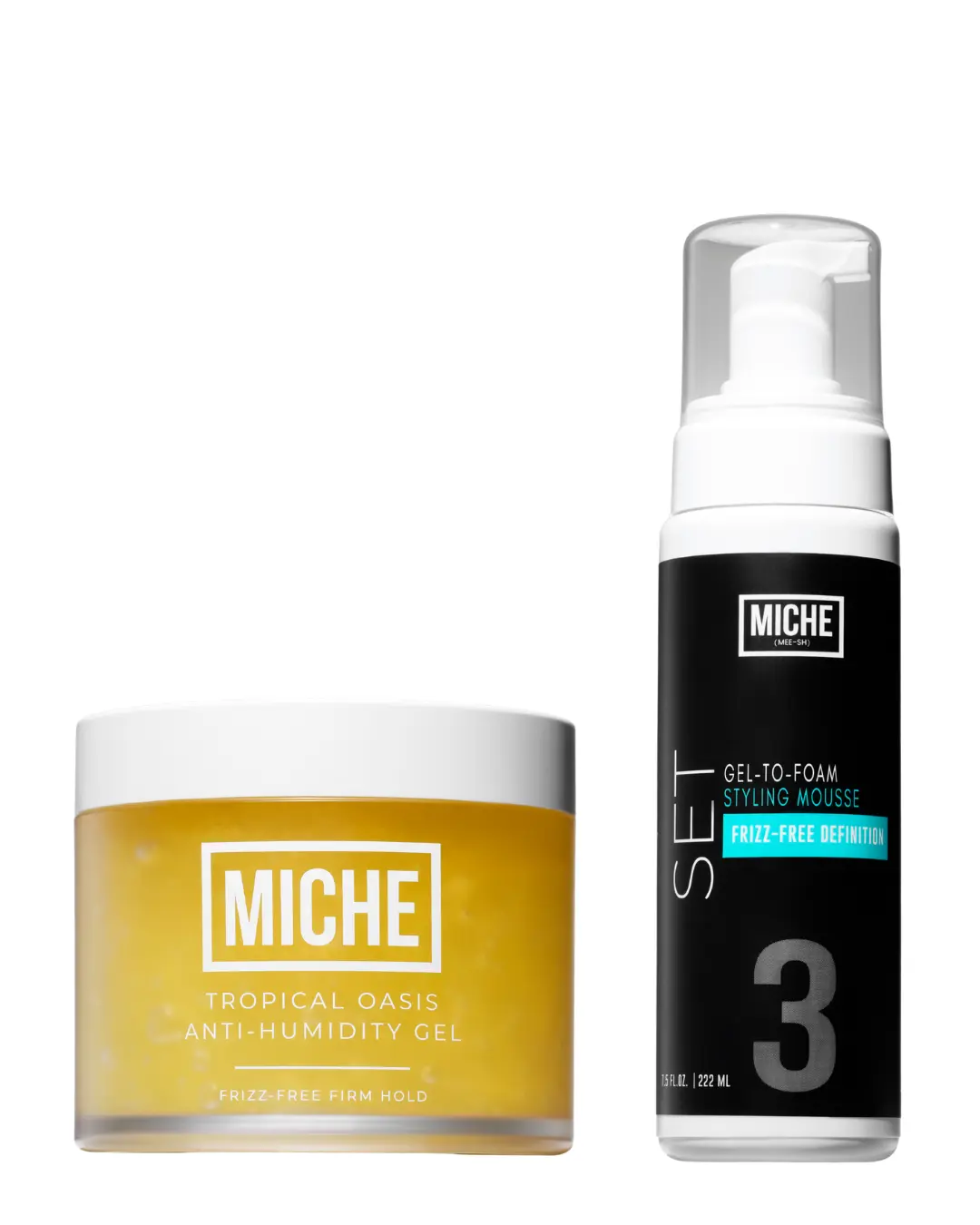 [Miche] Viral Best Sellers Haircare Duo | Gel-to-Foam Mousse + Tropical Anti-Humidity Gel
