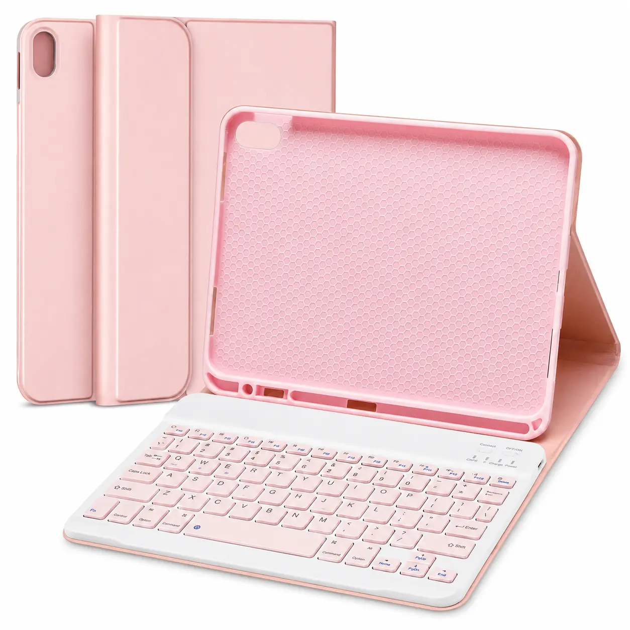 iPad 11th 10th Generation Keyboard Case Detachable Bluetooth Keyboard Cover for iPad A16 2025 11 Inch and iPad 10th Gen 2022 10.9 Inch with Pencil Holder Pink