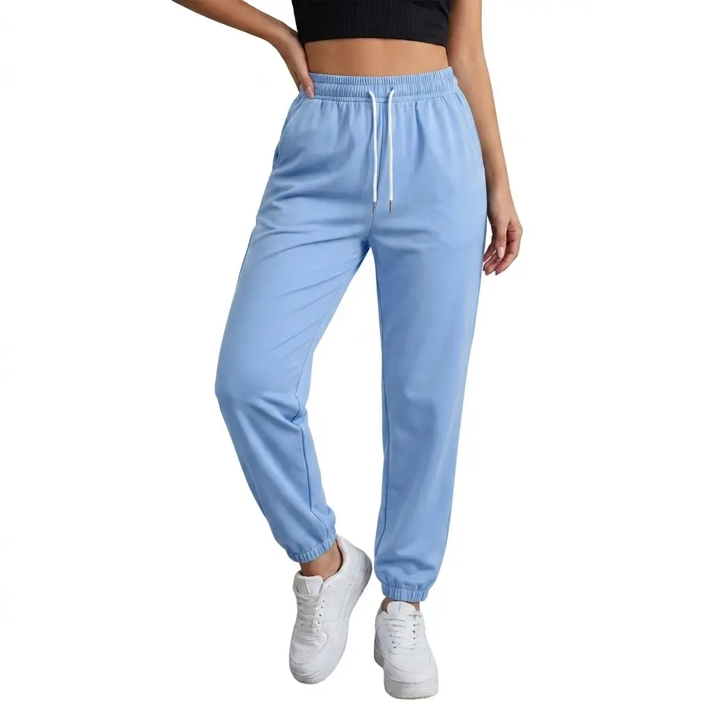 Women’s all-season jogger pants with elastic drawstring waist, side pockets, cuffed ankles, loose fit casual sweatpants for home and outdoor everyday wear