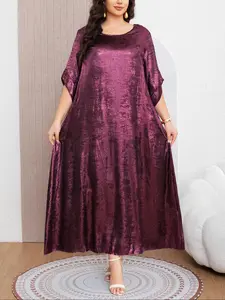 Women's Fall Loose-Fitting Batwing Sleeve Dress, Casual Long Dress for Daily Wear, European Style Lightweight Clothing