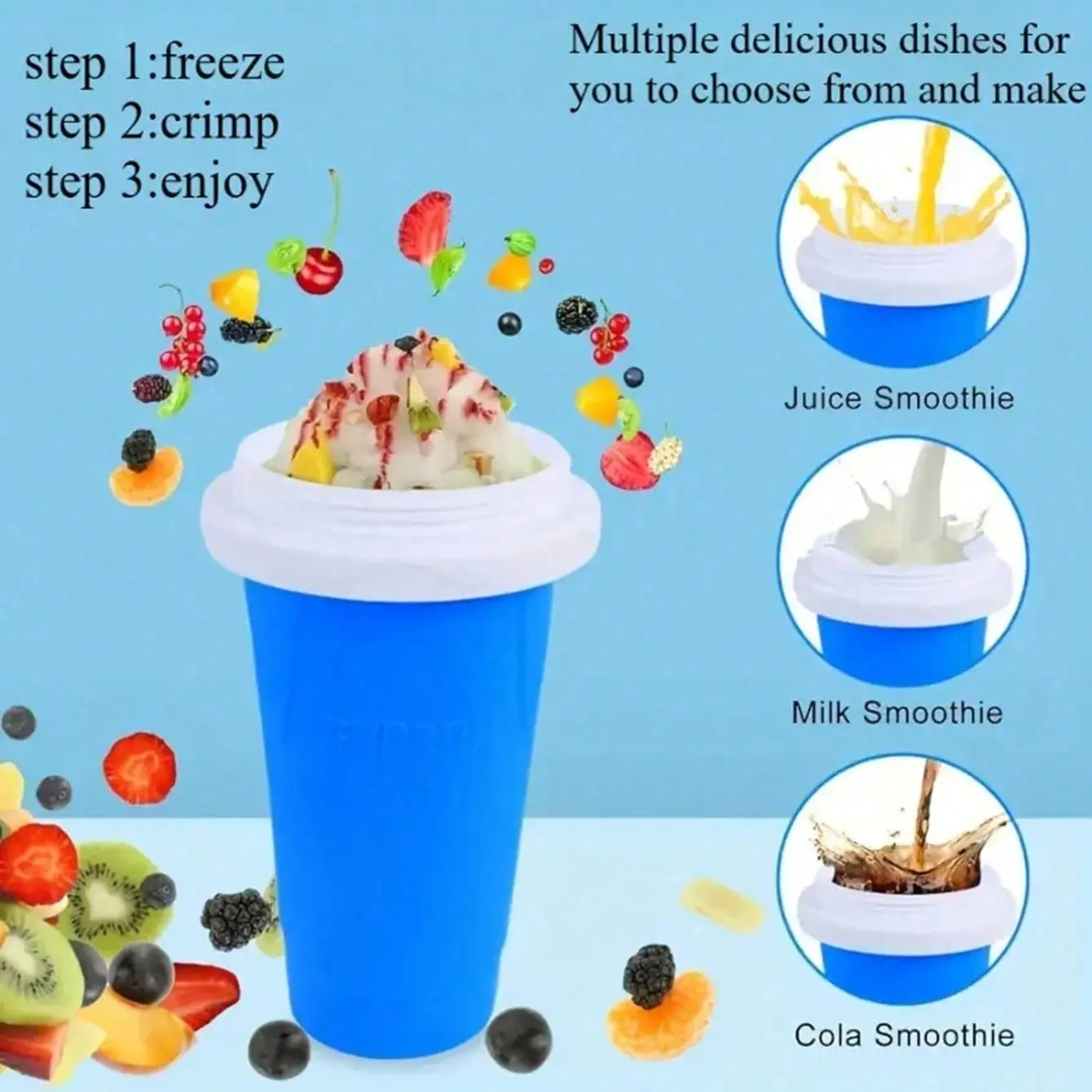 Make Your Own Ice Smoothie Cup, Gently Insert Ice Cup, Perfect for DIY Drinks, Ideal for Home Use, Easy to Clean, Sturdy, Custom, Kitchenware