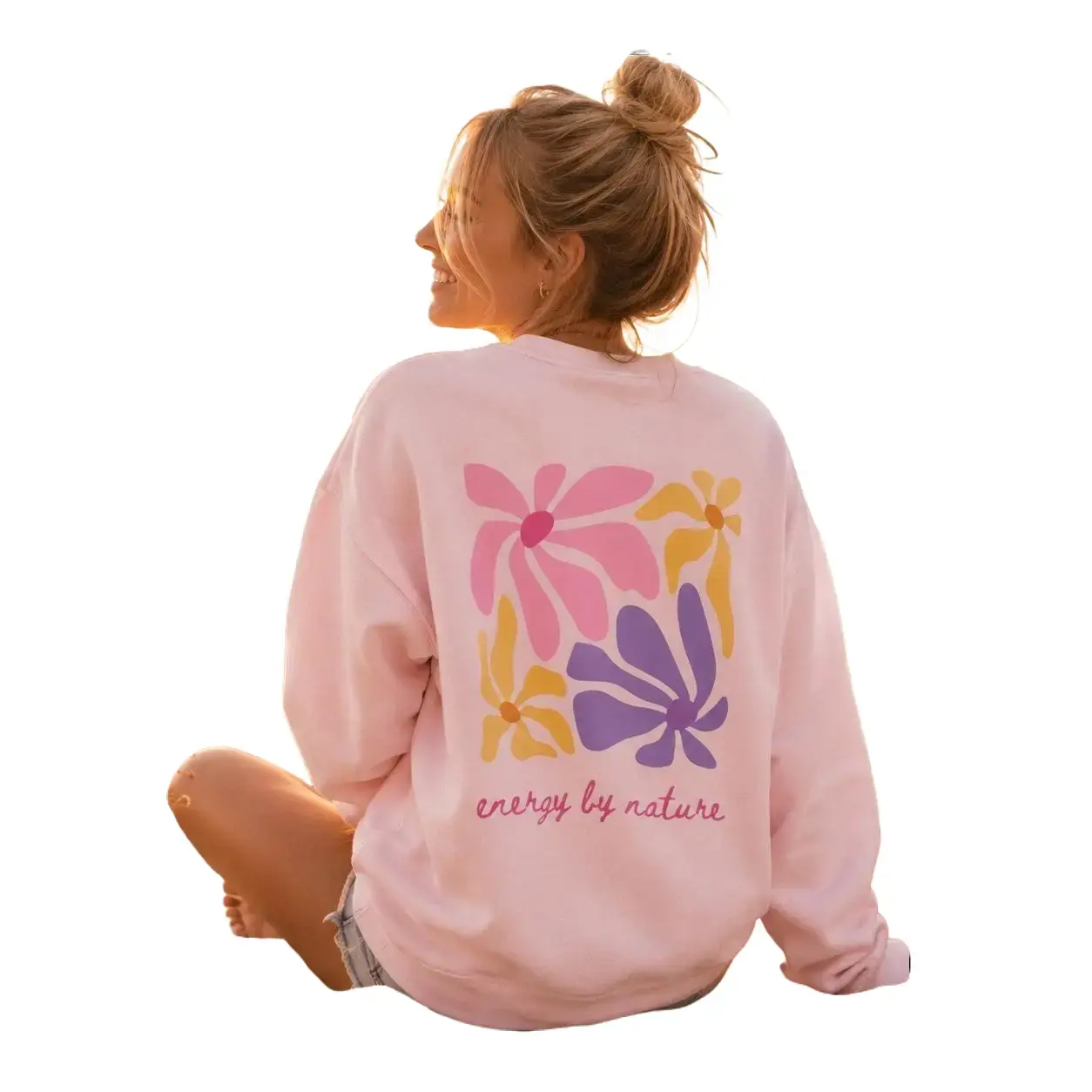 Floral Sweatshirt for Women and Men | Flower Sweater Energy by Nature | Boho Pullover | Cozy Unisex Sweater | Crewneck Sweatshirt | Pastel Colors