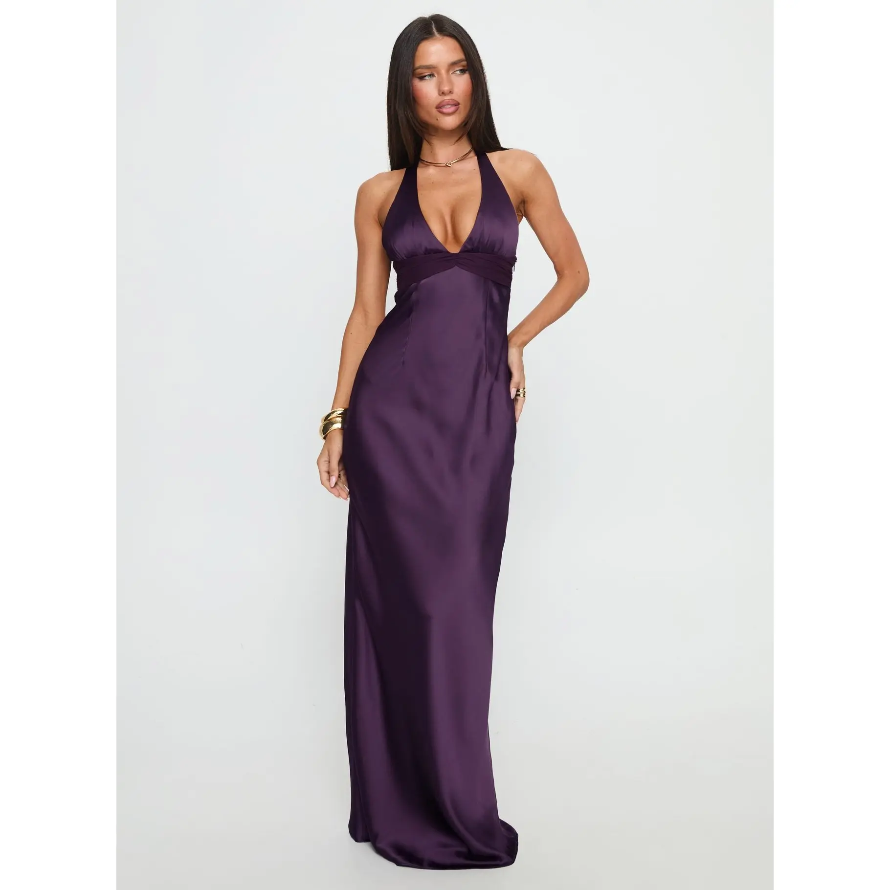 open lace back dress Ballbella Amazing Purple Satin Strapless Sleeveless Slim Long Prom Dress with Scarf