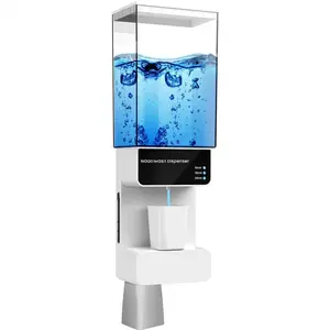 Automatic Touchless Mouthwash Dispenser, Wall Mounted Bathroom Mouthwash Dispenser with  Cup, 3 Adjustable Dispensing Levels, 700mL for  and Adults