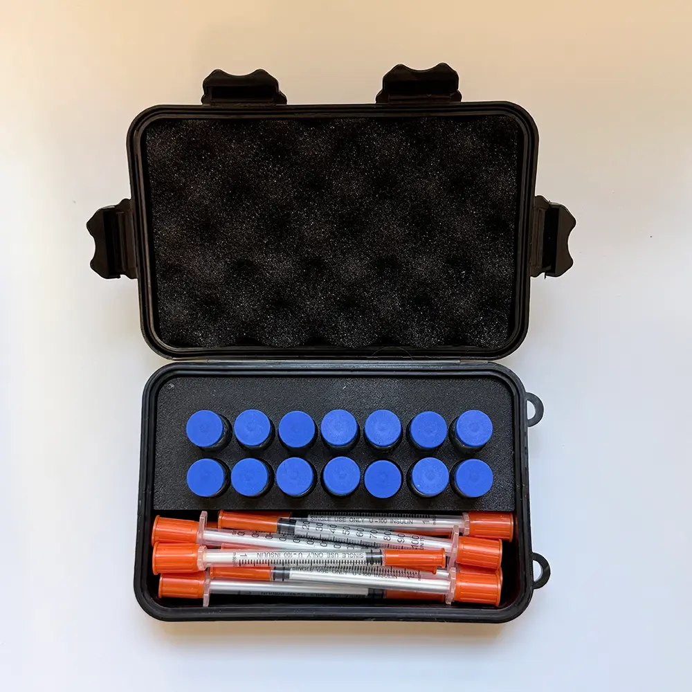 High-Quality Portable Peptide Organiser Case - 3ml*14 Vial Insulin Storage Box with Secure Slots, Multiple Configurations, Ideal for Travel, Work Use