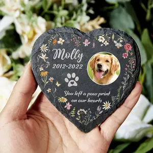 Personalized Pet Memorial Stone | Custom Photo Pet Tribute | Dog & Cat Memorial Gift | Pet Loss Keepsake | Pet Headstone for Garden or Home