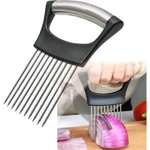 Stainless Steel Onion Holder for Slicing,Onion Slicer Holder,Onion  for Slicing of Onions,Tomatoes,Avocados,Eggs and Other Vegetables,KItchen Utensils