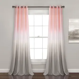 Lush Decor Umbre Fiesta Light Filtering Window Curtain Panel Set - 2 Panels, 63"/84''/95'' L x 52" W, Energy Efficient, Room Darkening, Metal Grommets, Machine Washable