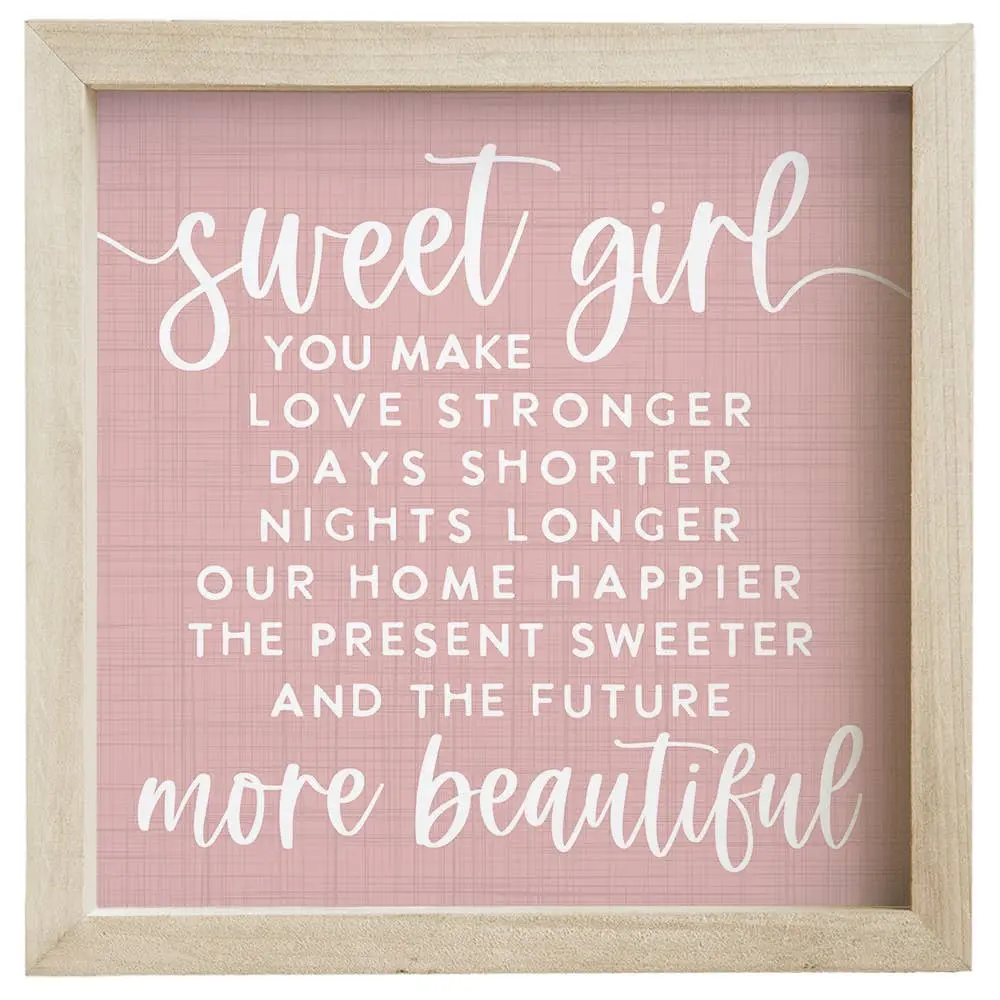 Sweet Girl Pink - Rustic Frames: 10" x 10" x 1.5"