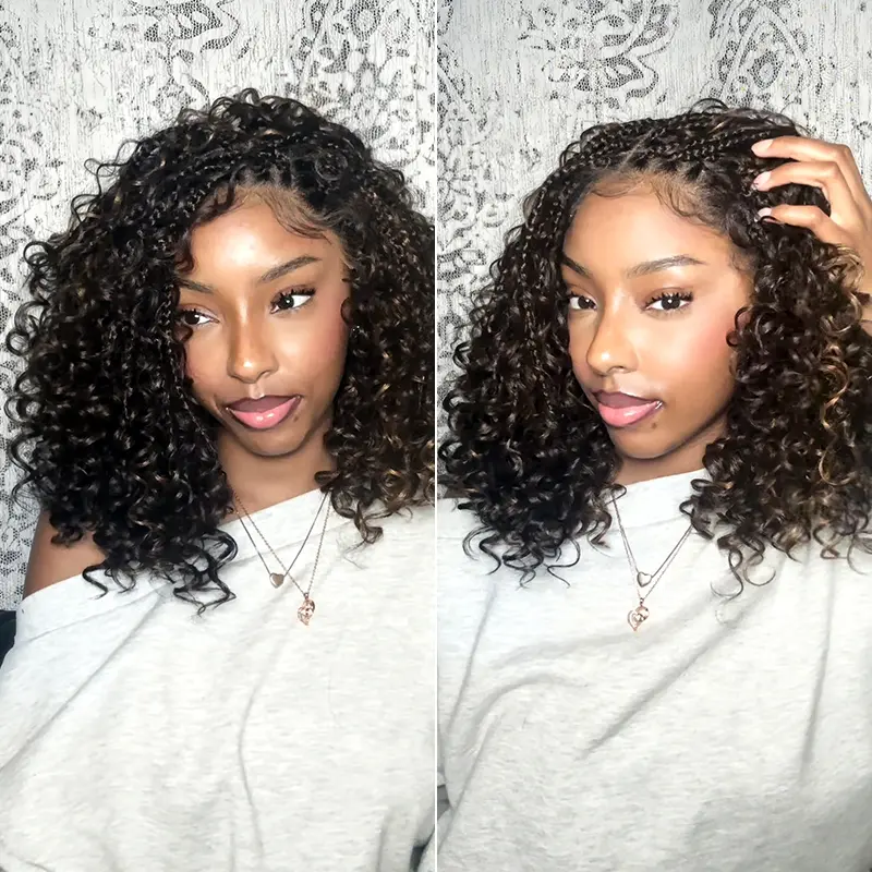 [Limited Deal] Frodio Veralux™ Fiber Braided Top Water Wave Wig 13x6 Lace Front  | Glueless, Wear & Go, Boho Braids Water Wave Wig – Premium Fiber, Beginner Friendly #summervibes