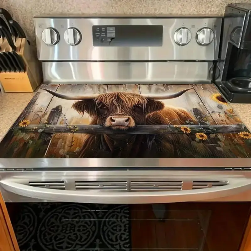 Soft Gas Stove Cover Pad with Skull Pattern Design, Scratch Resistant, Durable and Easy to Clean, Versatile for Any Household Kitchen Stove Plate and Seasonal Decor