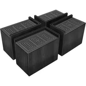 5 Inch Heavy Duty Bed Risers, Oversized Couch Risers, Extra Wide Furniture Risers for Sofa Table Desk Headboard Chair Lifting, Rectangular Lifting Blocks Support 11000 lbs, 4 Pack Black