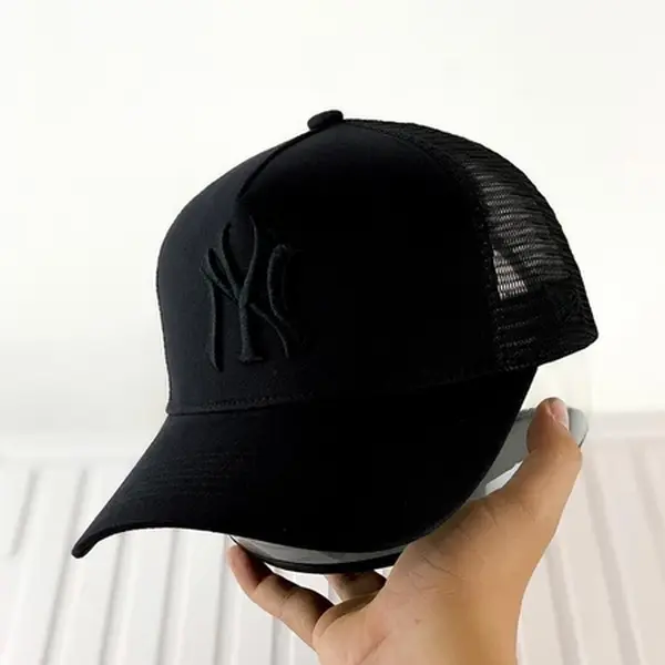 2026 New Era NY Yankees Mesh Trucker Cap, Adjustable Snapback Baseball Hat, Black Sports Collectible Headwear travelessentials