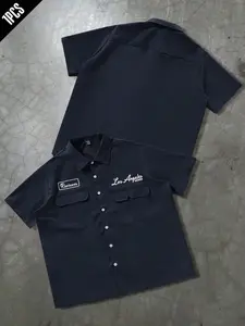 Men's Plus Size Shirt, Sleeve, Solid Color Letter Print, Casual Daily Wear, Commute, Party, Travel, Simple Design, Easy to Match, Menswear, Top