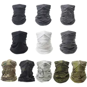 Multifunctional Half-face Camouflage Ice Silk Mask Outdoor Cycling Hood Summer Tactical Mask Soft Skin-friendly Comfortable Breathable Windproof Dustproof