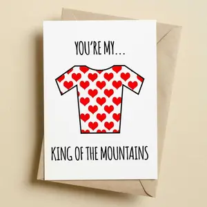 1pc You Are My King of the Mountain - Cycling Valentine's Day Card - Fun - Mountain Bike Rider Card for Girlfriend Greeting Card