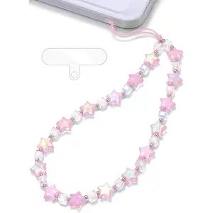 Phone Charm Wrist Strap, Beaded Lanyard Wristlet Chain, Anti- Bracelet Strap for  &  Cases