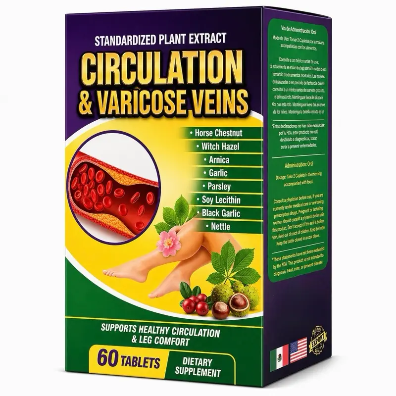 Circulation Support Supplement 60 Tablets – Herbal Blend for Healthy Blood Flow & Leg Comfort Formula