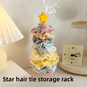 Wooden Hair Accessory Storage Box, Multi-Layer Hair Tie and Clip Organizer, Durable Soft Neutral Hairstyle Cabinet, Home Decor