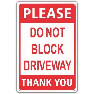 Aluminum No Parking Sign for Driveway Gate Front Door Garage Yard 12x8 Inch Weatherproof UV Protected Rust Free Outdoor Warning Sign