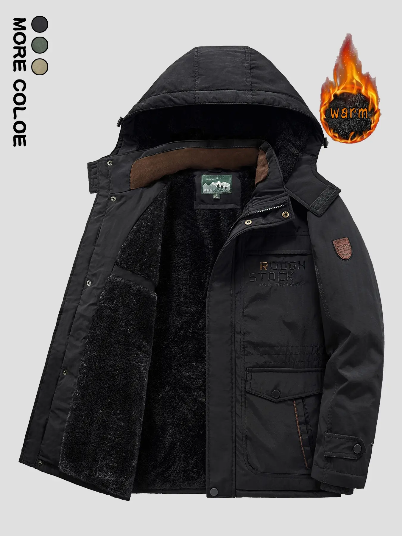 Men's Mid-Length Mountain Ski Jacket, Windproof Outerwear for Cold Weather, Durable Insulated Coat for Snowboarding & Outdoor Activities, Thermal Lined Outerwear, Outdoor Sportswear