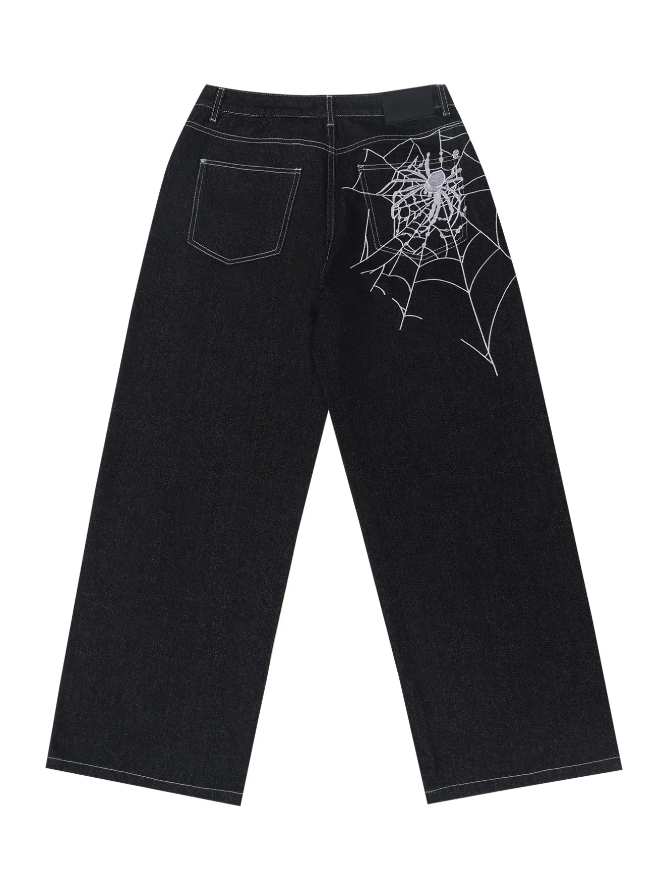 Spider Web Embroidery Jeans, Men