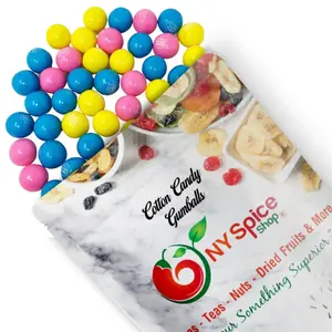 NY Spice Shop Cotton Candy Gumballs -  Candy-Coated Chewing Gum Balls for Gumball Machine Refill - Chewy Snack Sugar Corn Shell Soft