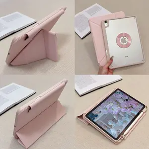 2026 suitable for iPad 11th generation protective case, Air 8 magnetic 720-degree rotating Y-fold with pen slot, mini 7 anti-drop case