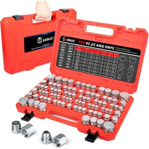 180 PC JIC and ORFS Master Industrial Hydraulic Cap and Plug Hose Tube and Pipe Fitting Kit Cap and Plug Kit Precision Threading in ORFS and 37° Dash Sizes 4 6 8 10 12 16