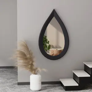 wall art Asymmetrical Mirror, Irregular Wall Mirror, Wall Mirrors Decorative for Bedroom Living Room Entryway Hall, Wood Mirror for mid Century Modern Decor 34" H x 20" W,home decor