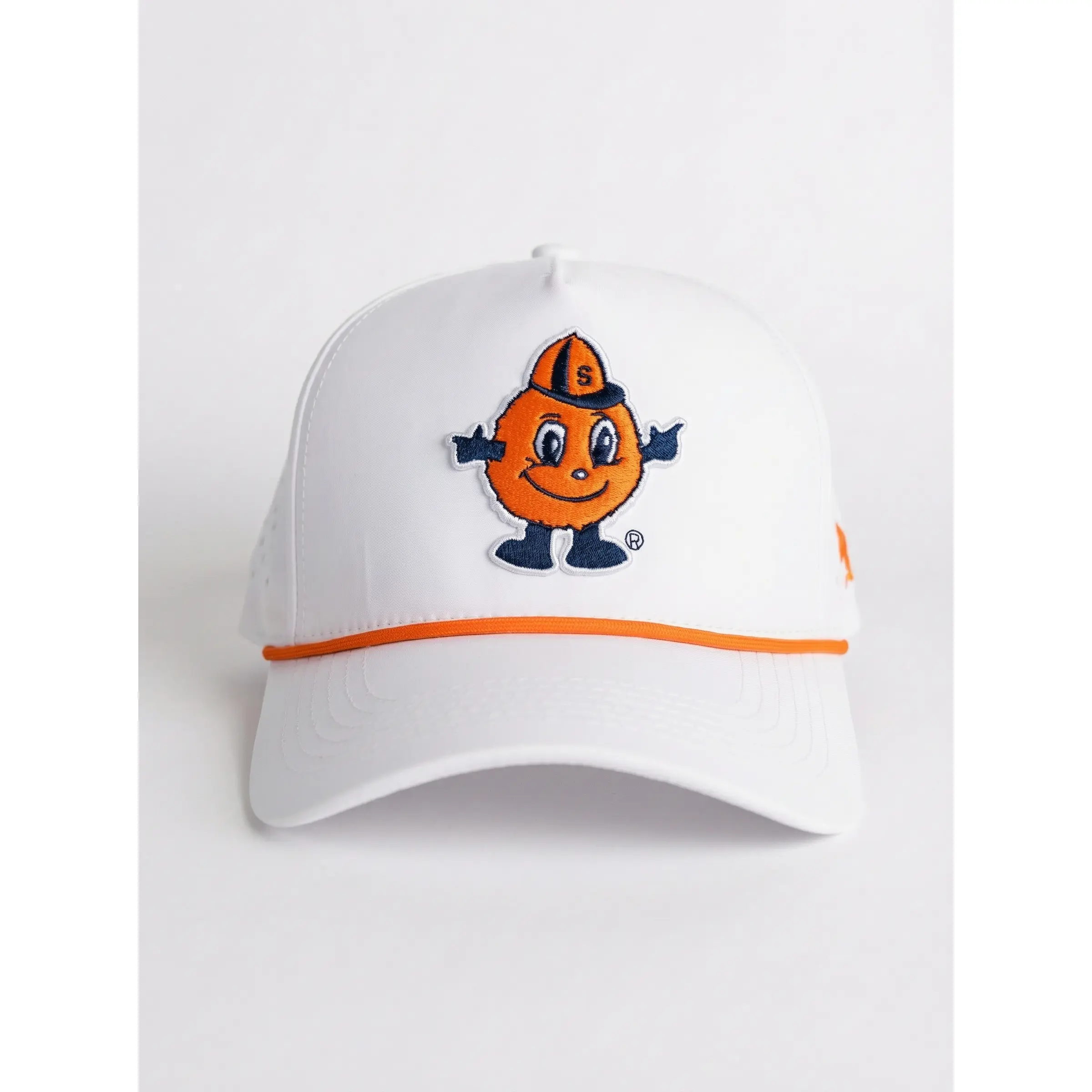 Syracuse Unisex | "Otto Roped" White Moisture Wicking Hat