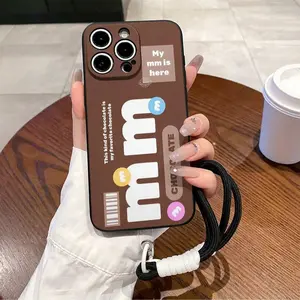 Convenient Lanyard Phone Case with Chocolate Pattern, Tpu Anti-Drop Protection, Fits iPhone 6/7/8/x/XR/XS Max/11/12/13/14/15/16/17 Pro Max