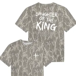 Comfortable and stylish for wearing at home or on the go King Jesus Graphic T-Shirt - Women's Soft Casual Crew Neck Short Sleeve T-Shirt, 3D Camo T Shirt