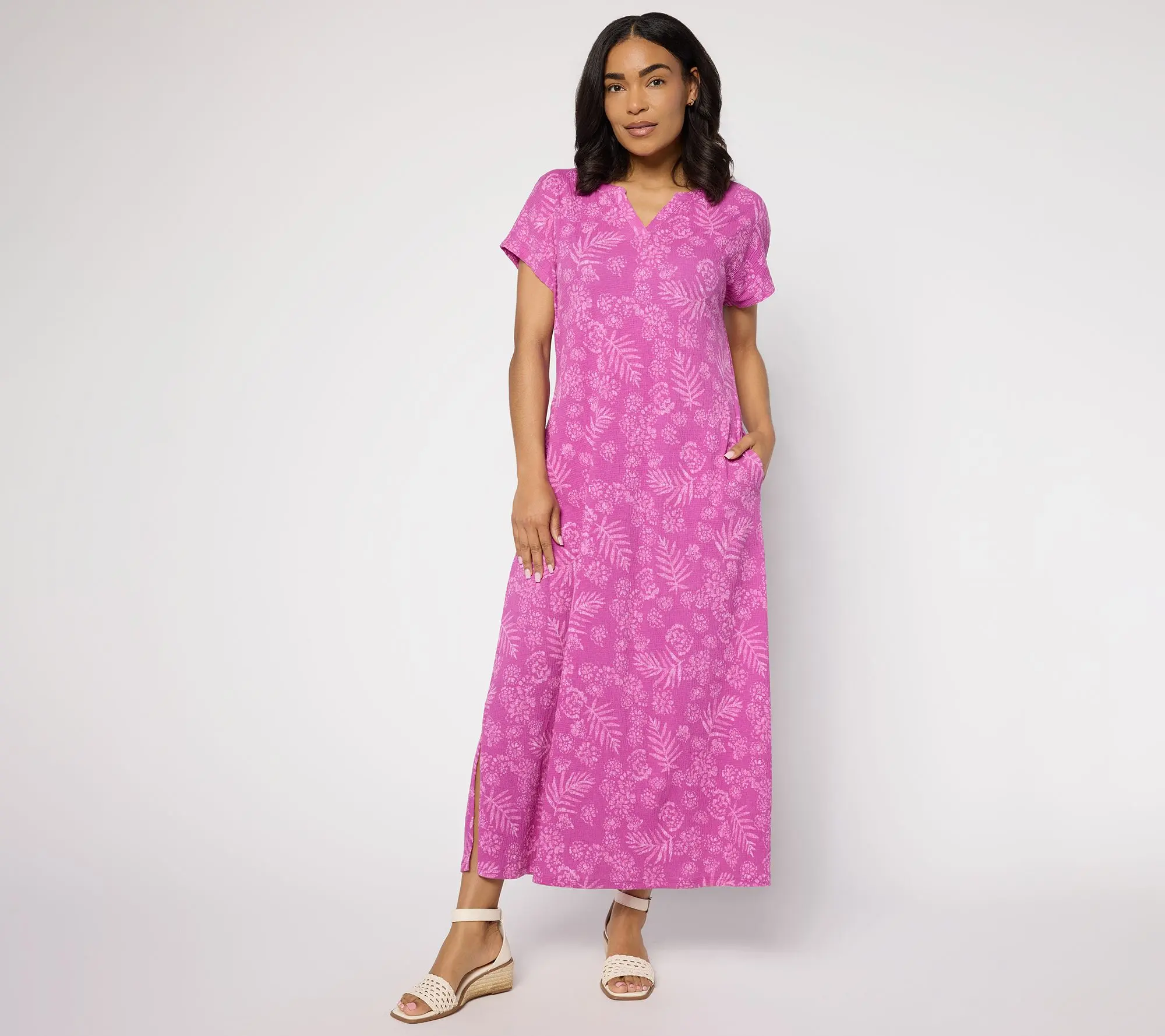 Denim & Co. Beach Petite Knit Gauze Maxi Dress Denim & Co. Beach Petite Knit Gauze Maxi Dress